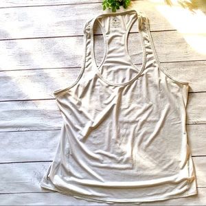 ATHLETA white and gray striped tank top XL